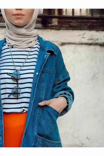 Женская синяя джинсовая куртка оверсайз Wintage 