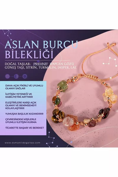 Leo Naturstein Naturmakrame Armband