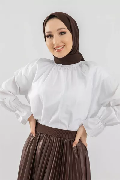 Chemise en popeline à cordon de serrage