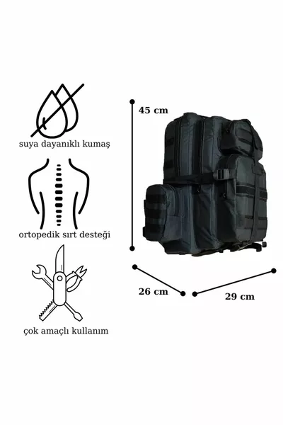  Lt Mountaineer Outdoor Camping Trekking Militare Tattico Impermeabile Zaino Nero