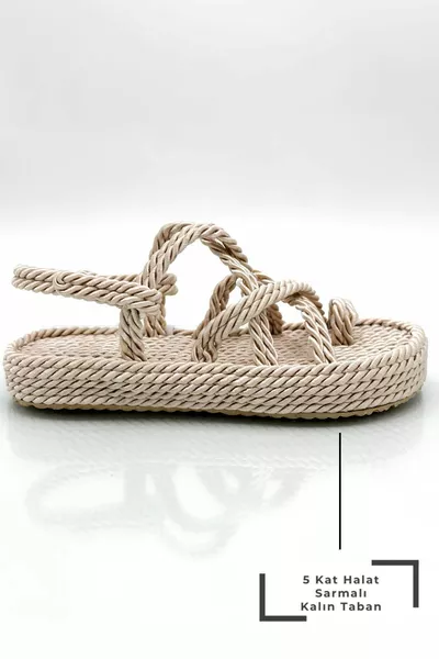 خمسة رقائق حلزوني حبل المرأة الصنادل الصيف الصنادل X الجلد