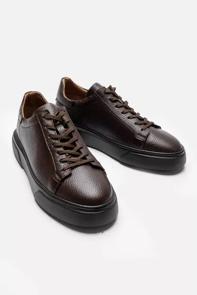 Bruine % echt leer ultra comfortabele vrijetijdsschoenen voor heren 