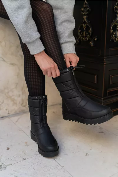 شيطان النساء الأسود المظلة النسيج أحذية الثلج