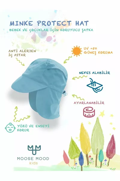 Minke Nackenschutz Sonnencreme Anti-Schweiß Baby Kinder Mütze