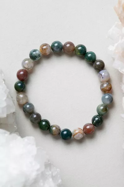 Bracelet en pierre naturelle Agate indienne certifiée 8 mm
