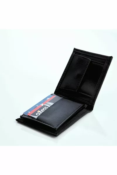 Мужской черный кожаный держатель для монет, держатель для карт и кошелек ( см)