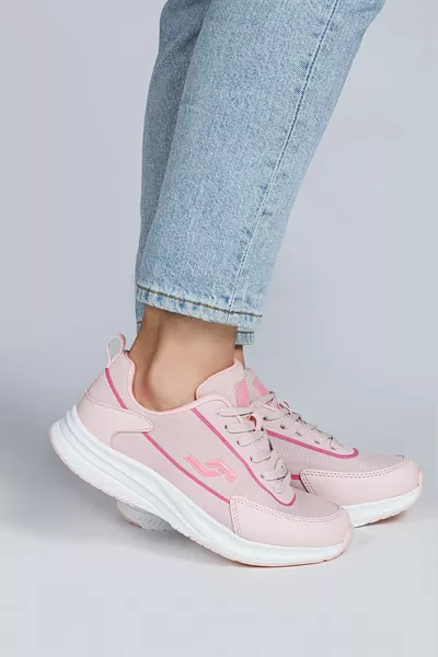  حذاء رياضي نسائي وردي كاجوال