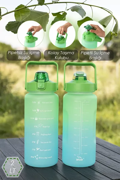  BPA безплатна мотивационна бутилка за вода - бутилка за вода - поилка със стикер 2 л