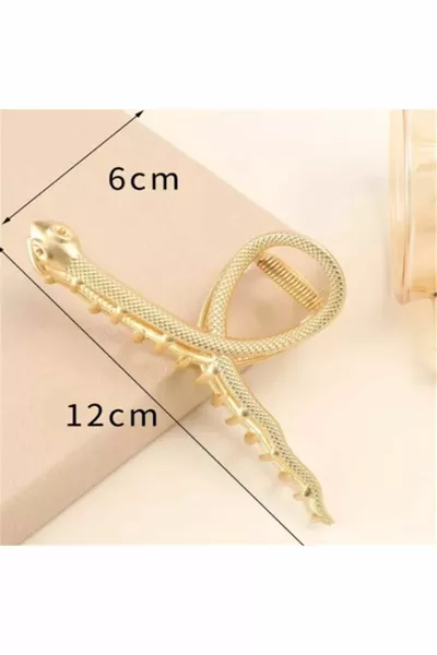 Serpent à ressort en acier détaillé grande taille boucle de loquet en métal doré, boucle de bouton