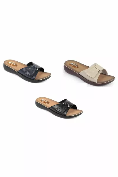 Pantofole casual da donna con velcro in gel ortopedico con suola per massaggio