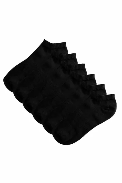جوارب قطنية قصيرة أسود 6 قطع