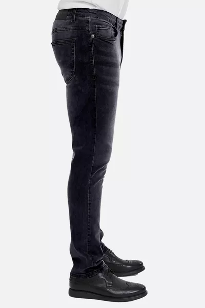 Coupe régulière Jean Martin taille haute coupe standard extensible anthracite Jeans pour hommes 