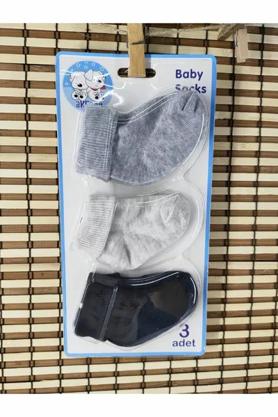 3-Pack Baby Boy Socks Without Curled Densen 0-6 Months