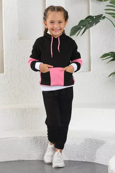 Pantalon Fille de couleur noire