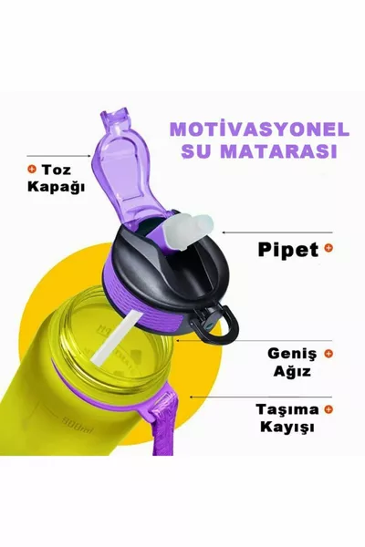 1 لتر زجاجة ماء ملصق تحفيزي رياضي قارورة ماء الصالة الرياضية زجاجة مياه شارب Bpa لا شارب