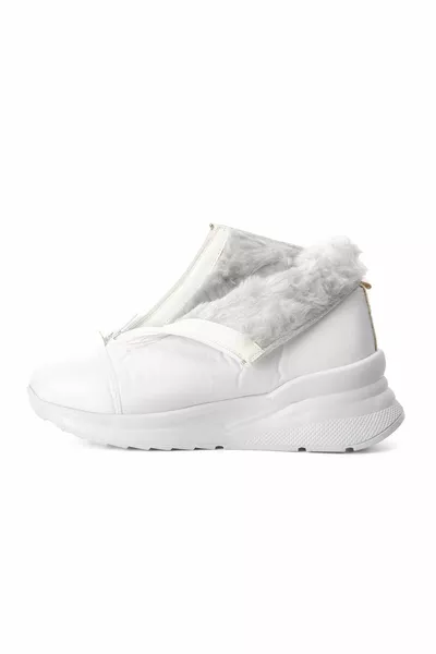 White Line  Bottes de neige déperlantes en fourrure blanche pour femmes