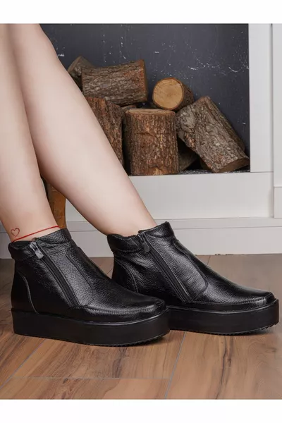 Bottes décontractées imperméables résistantes au froid en cuir véritable Prestige entièrement orthopédiques