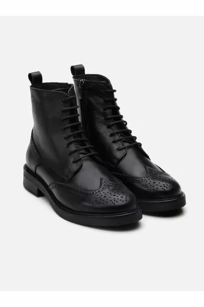 Йоркширски черни дамски кожени ботуши