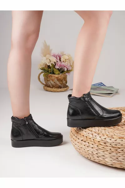 Bottes décontractées imperméables résistantes au froid en cuir véritable Prestige entièrement orthopédiques