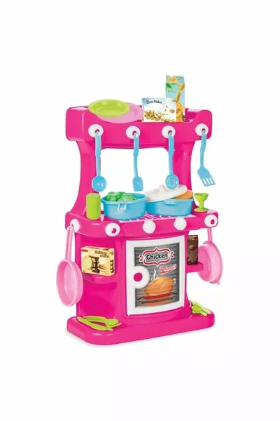 Игрушки для домашнего хозяйства для девочек Кухонный набор Hamarat розовый - большой размер,  штуки