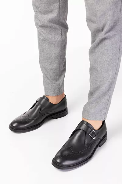 Scarpe in pelle interna esterna con suola in gomma classica da uomo in vera pelle