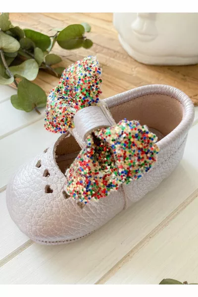 - Shine Series Fliederfarbene Babyschuhe aus  % Leder für den ersten Schritt