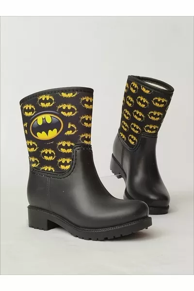 باتمان شعار مطبوع للماء الأولاد أحذية المطر