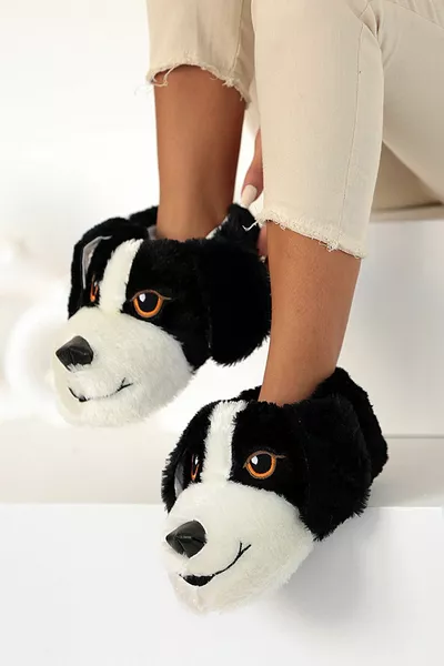 Unisex Nero Cane Animale Panduf Casa Scarpe