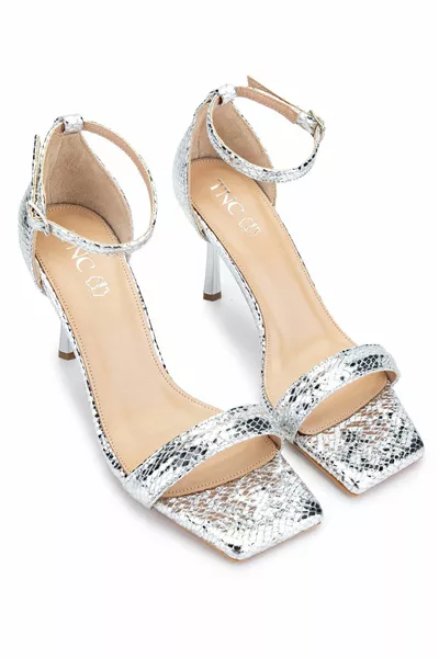 Women's Vegan Lame Heeled Sandals