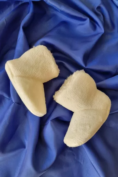 Peluş Bebek Tüylü Kaymaz Taban Patik  Ay Panduf