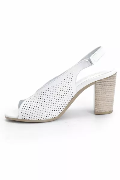 White Genuine Leather Sandals
