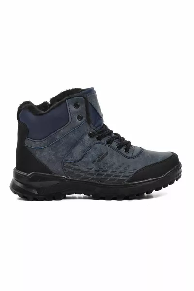  Bottes Unisexes en fourrure bleu marine-noir