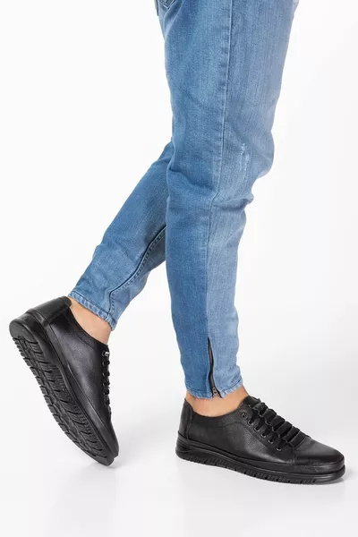 جلد طبيعي ، مطاط ، أحذية رجالية رجالية جلدية