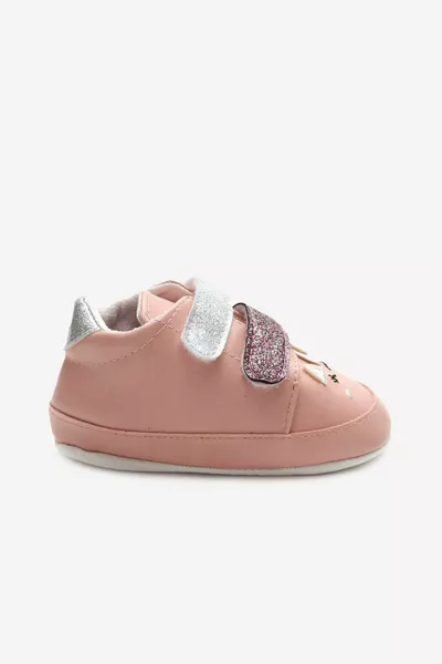 Baby Girl Unicorn Pink First Step Shoes Velcro Glitter
