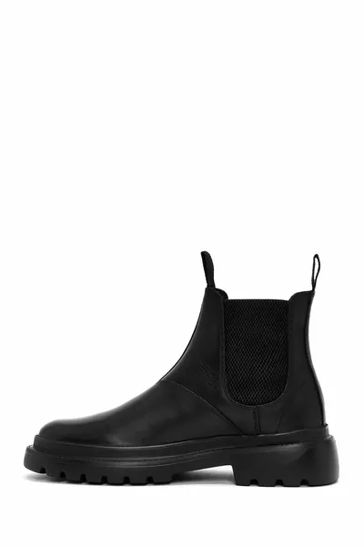 Men's Black Leather Casual Chelsea Boots 