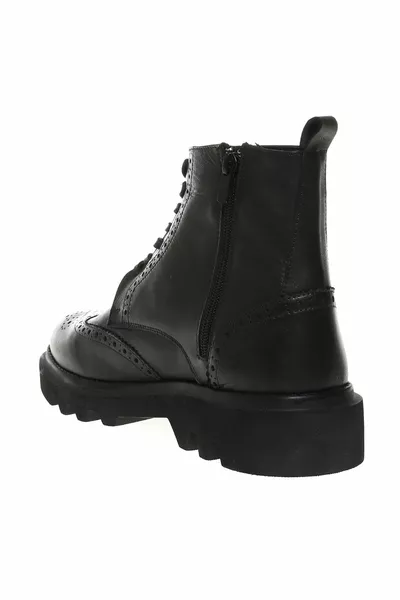 أحذية بريدية جلدية رجالية سوداء درح