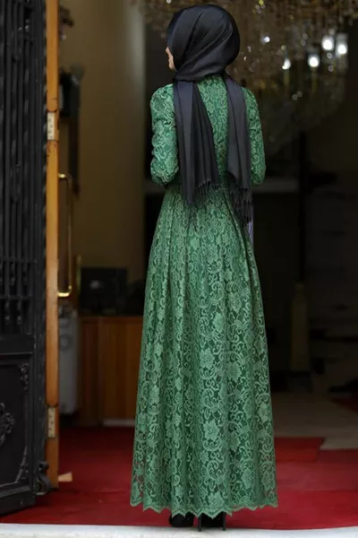 Ahunisa الحناء مساء اللباس الكاكي 