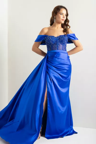 Женское платье Saks Лодочка Воротник Корсет На косточках Длинное Вечернее Платье