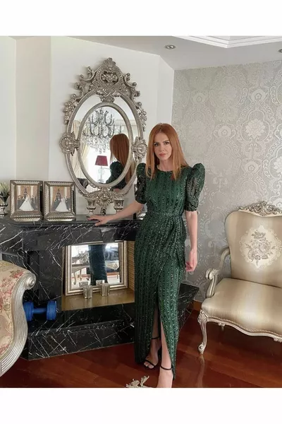 تصميم أسود الترتر مساء اللباس