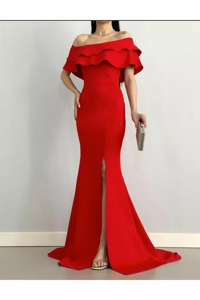 كشكش طوق المستوردة نسيج الغوص الذيل نموذج السمك مساء اللباس