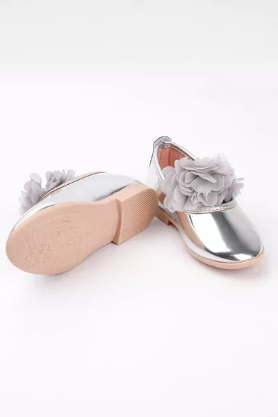 حذاء تول فضي زهري للبنات