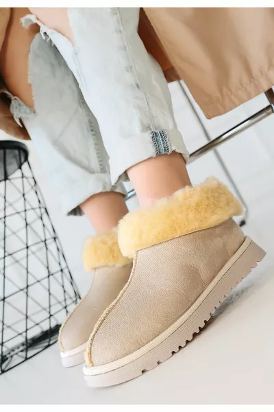 Abby Bottes en daim beige