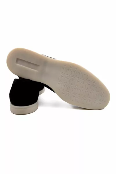 Allegro Véritable Mocassins sans lacets en cuir velours noir pour hommes