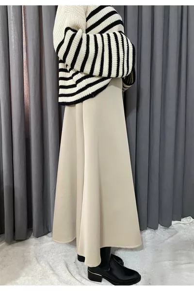 Женская юбка из ткани Scuba, пышная, клеш, для хиджаба и повседневная, длина юбки:  см