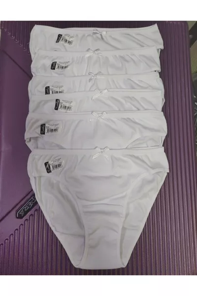 Дамски бял тънък плосък бикини 6 броя
