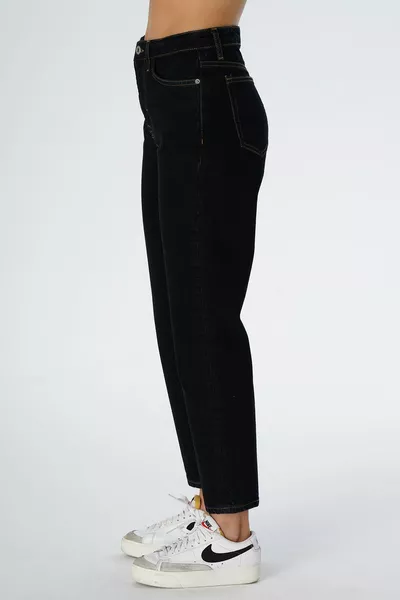 Jean droit zippé Eliza Cropped bleu foncé C 