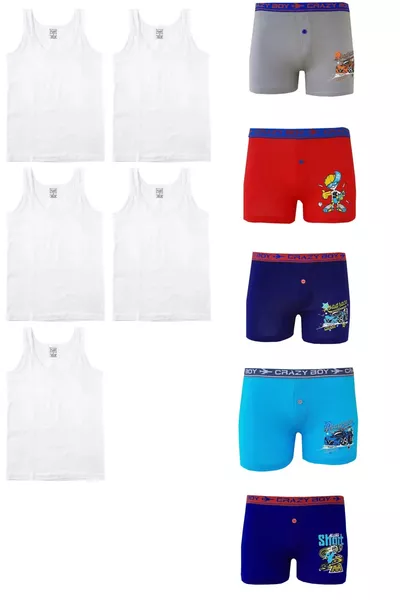 5-Piece Passion Boys' Tank Top and Boxer Set
