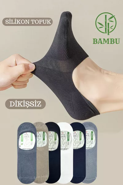 جوارب للرجال بدون خياطة من البامبو مع عطر، 6 أزواج مع سيليكون