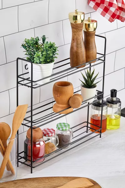Большая металлическая подставка для специй - полка для специй