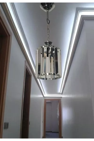 Enkele  Kristallen Bol Lamp. Diamanten Kroonluchter